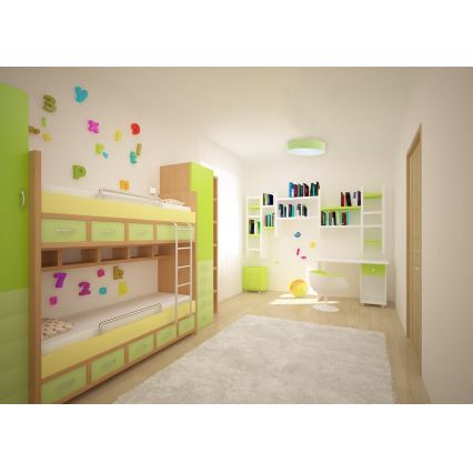 LED Stmívatelné dětské stropní svítidlo SMART GALAXY KIDS LED/24W/230V 3000-6500K puntíky zelená/bílá + dálkové ovládání