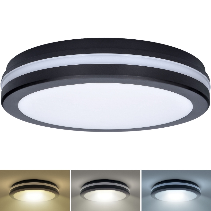 LED Stmívatelné venkovní stropní svítidlo LED/18W/22W/26W/230V 3000/4000/6500K IP65 černá