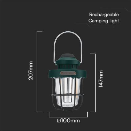 LED Stmívatelné venkovní závěsné nabíjecí svítidlo LED/5W/5V 2700-6500K IP44