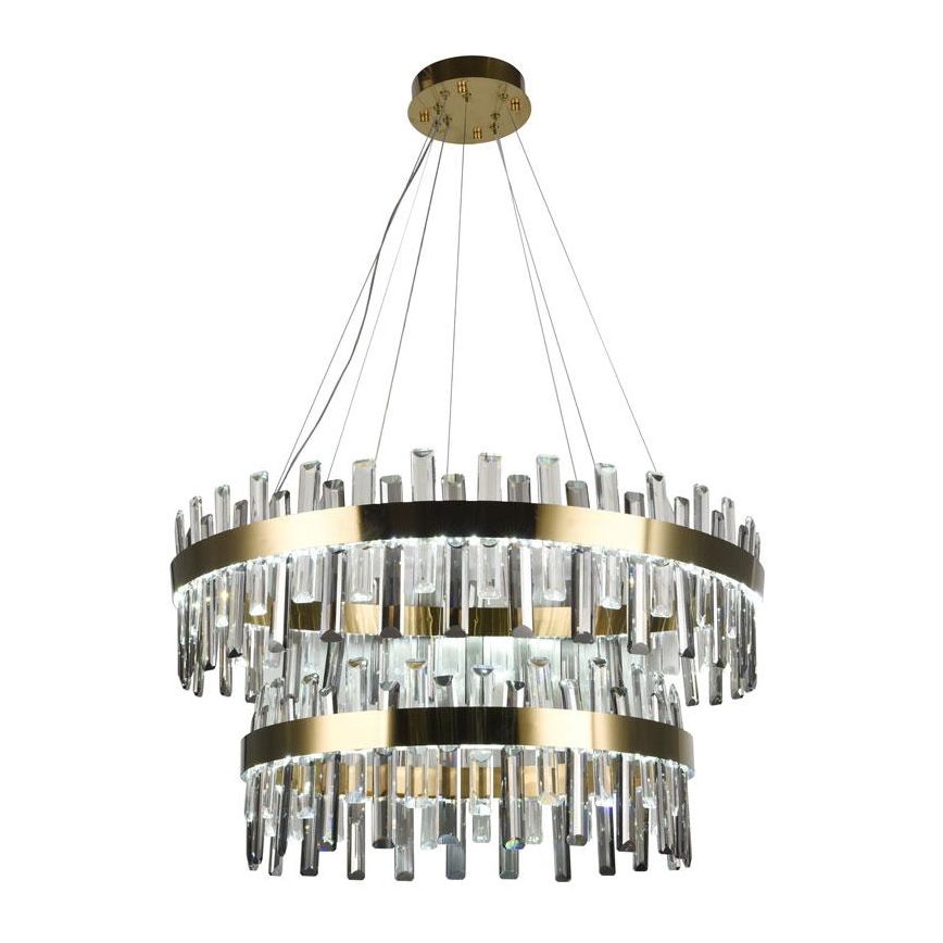 LED Stmívatelný křišťálový lustr na lanku LED/190W/230V 3000-6500K + dálkové ovládání