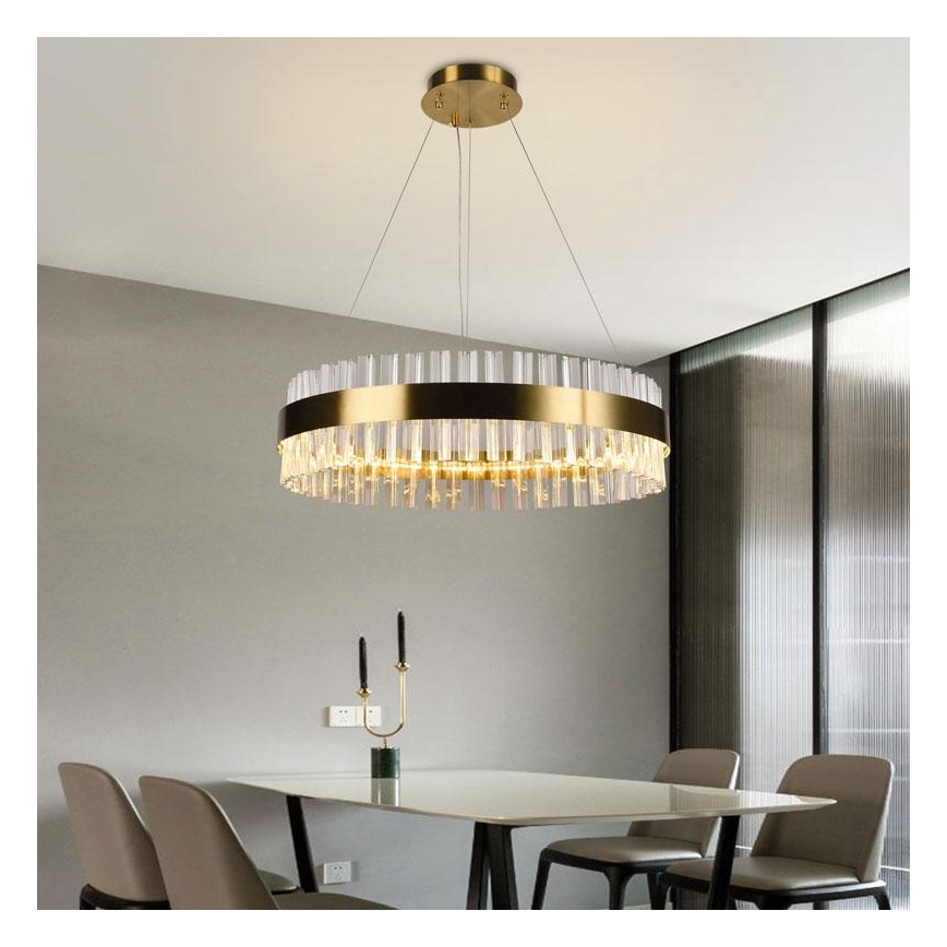 LED Stmívatelný křišťálový lustr na lanku LED/40W/230V 3000-6500K + dálkové ovládání