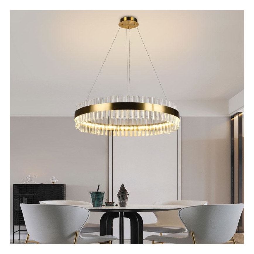 LED Stmívatelný křišťálový lustr na lanku LED/55W/230V 3000-6500K + dálkové ovládání