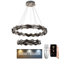 LED Stmívatelný křišťálový lustr na lanku LED/65W/230V 3000-6500K lesklý chrom + dálkové ovládání