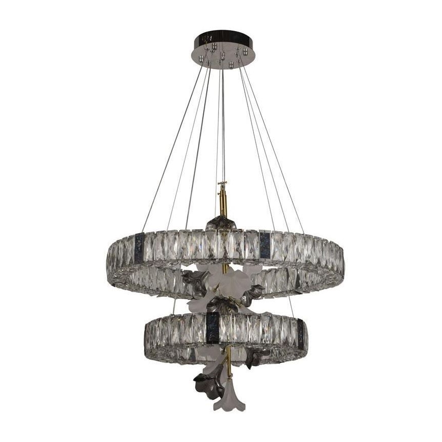 LED Stmívatelný křišťálový lustr na lanku LED/70W/230V 3000-6500K + dálkové ovládání