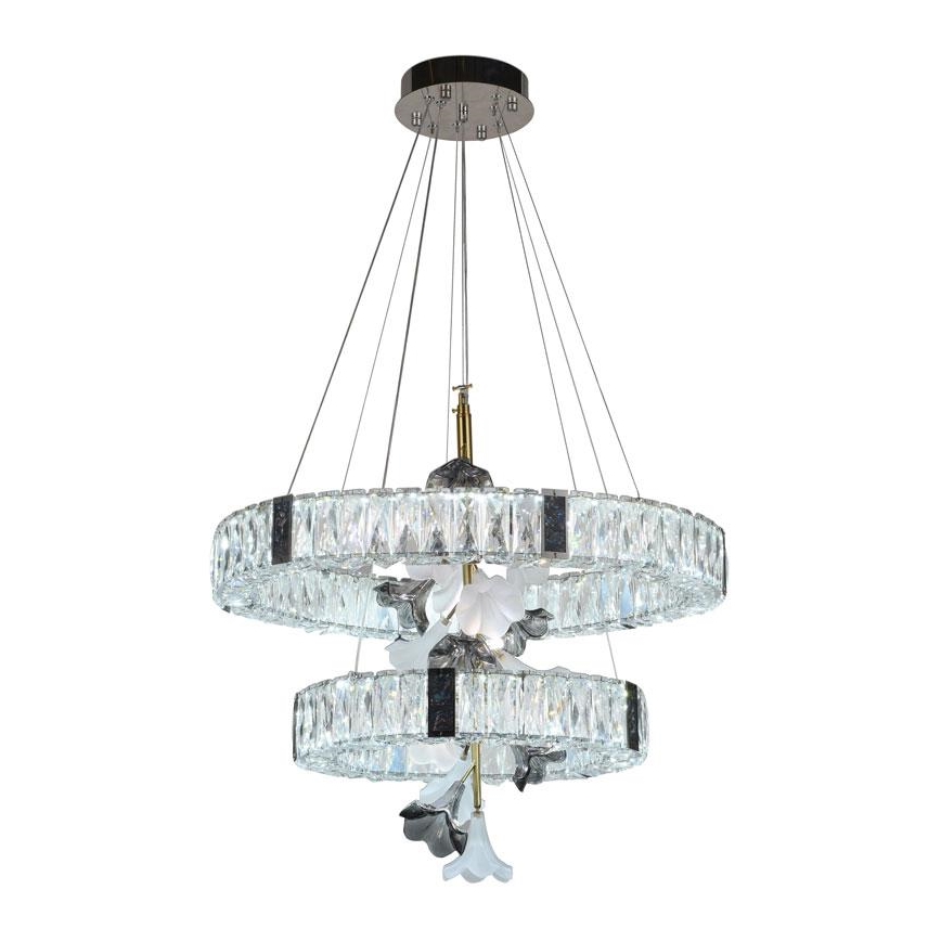 LED Stmívatelný křišťálový lustr na lanku LED/70W/230V 3000-6500K + dálkové ovládání