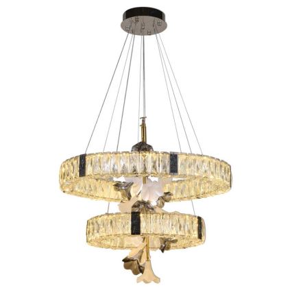 LED Stmívatelný křišťálový lustr na lanku LED/70W/230V 3000-6500K + dálkové ovládání