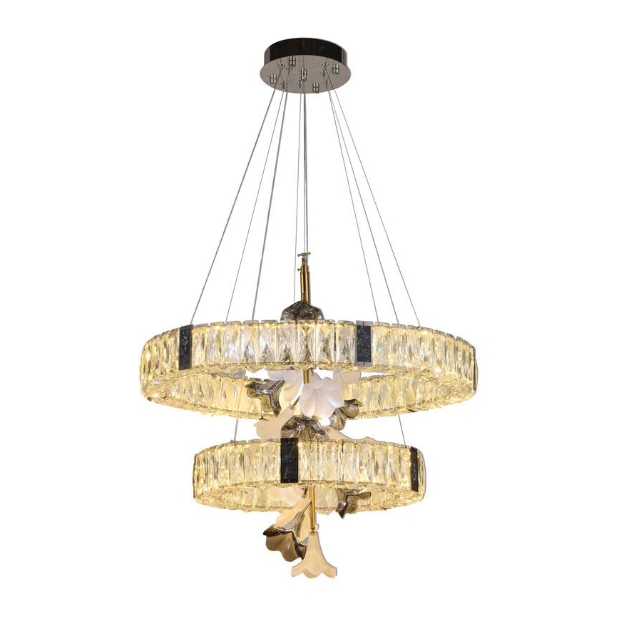 LED Stmívatelný křišťálový lustr na lanku LED/70W/230V 3000-6500K + dálkové ovládání