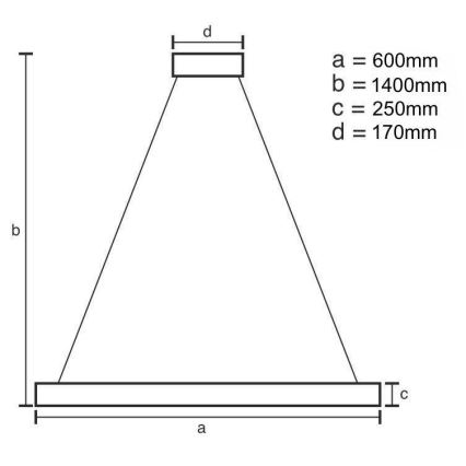 LED Stmívatelný křišťálový lustr na lanku LED/80W/230V 3000-6500K + dálkové ovládání