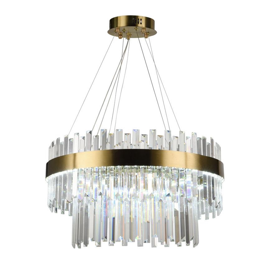LED Stmívatelný křišťálový lustr na lanku LED/80W/230V 3000-6500K + dálkové ovládání