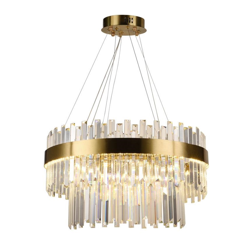LED Stmívatelný křišťálový lustr na lanku LED/80W/230V 3000-6500K + dálkové ovládání