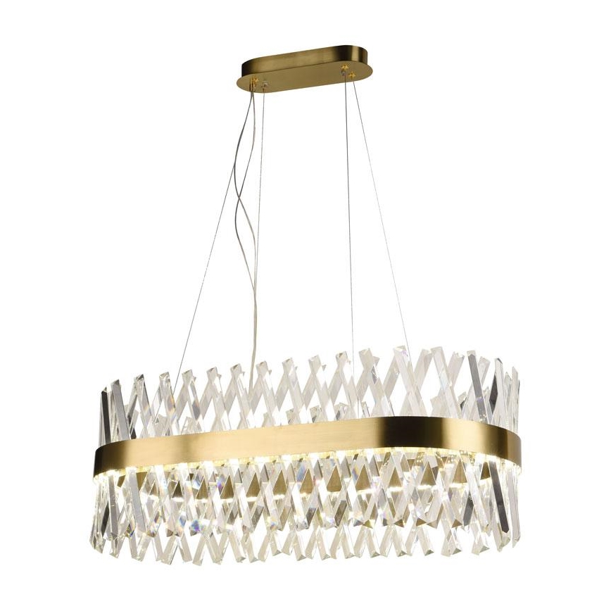 LED Stmívatelný křišťálový lustr na lanku LED/90W/230V 3000-6500K + dálkové ovládání