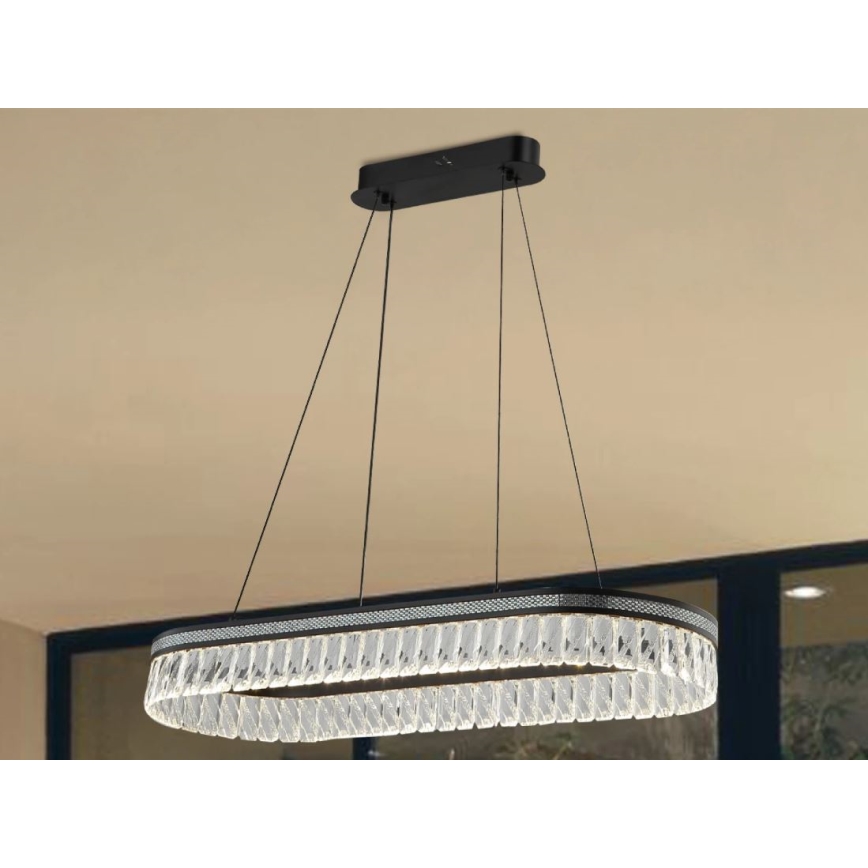 LED Stmívatelný křišťálový lustr na lanku THALIA LED/50W/230V 3000-6000K + dálkové ovládání
