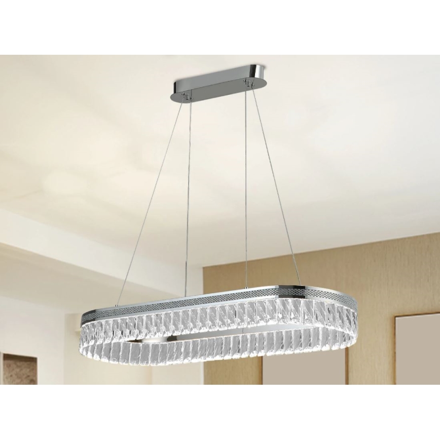 LED Stmívatelný křišťálový lustr na lanku THALIA LED/50W/230V 3000-6000K + dálkové ovládání