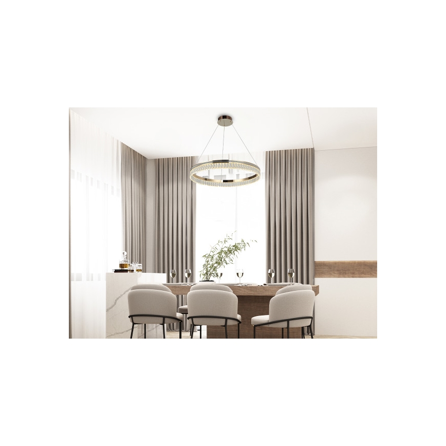 LED Stmívatelný křišťálový lustr na lanku THALIA LED/55W/230V 3000-6000K pr. 80 cm + dálkové ovládání