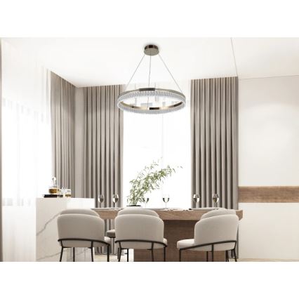 LED Stmívatelný křišťálový lustr na lanku THALIA LED/55W/230V 3000-6000K pr. 80 cm + dálkové ovládání