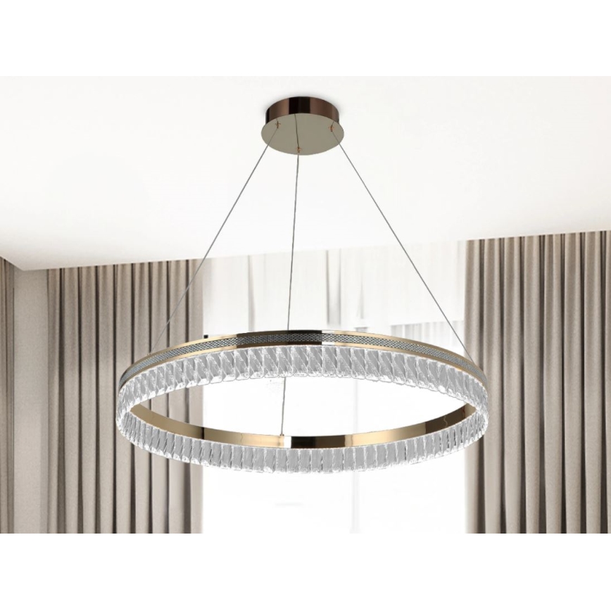 LED Stmívatelný křišťálový lustr na lanku THALIA LED/55W/230V 3000-6000K pr. 80 cm + dálkové ovládání