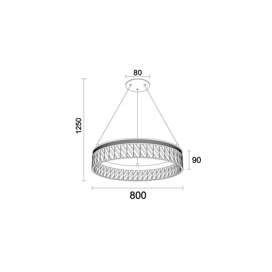 LED Stmívatelný křišťálový lustr na lanku THALIA LED/55W/230V 3000-6000K pr. 80 cm + dálkové ovládání