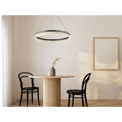 LED Stmívatelný křišťálový lustr na lanku THALIA LED/55W/230V 3000-6000K pr. 80 cm + dálkové ovládání
