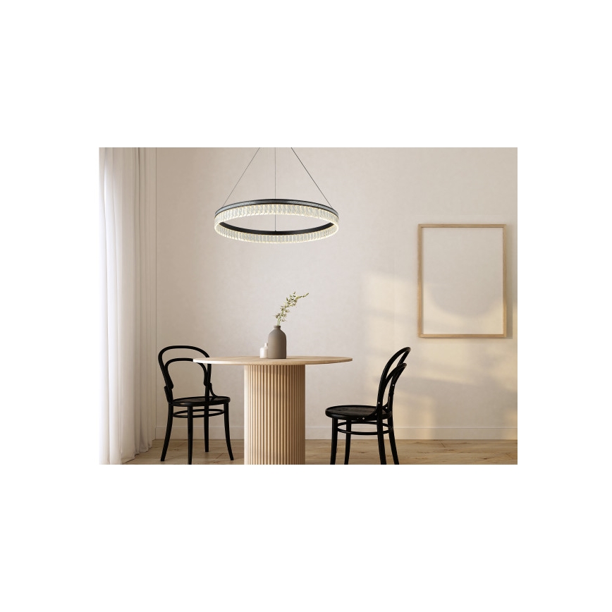 LED Stmívatelný křišťálový lustr na lanku THALIA LED/55W/230V 3000-6000K pr. 80 cm + dálkové ovládání