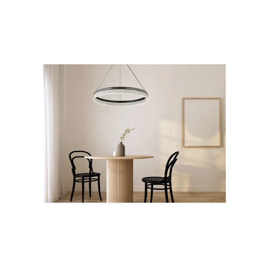 LED Stmívatelný křišťálový lustr na lanku THALIA LED/55W/230V 3000-6000K pr. 80 cm + dálkové ovládání