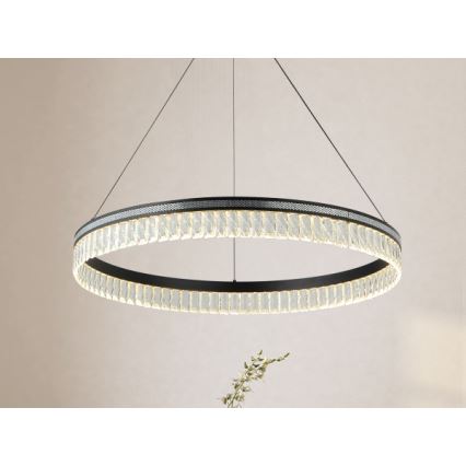 LED Stmívatelný křišťálový lustr na lanku THALIA LED/55W/230V 3000-6000K pr. 80 cm + dálkové ovládání