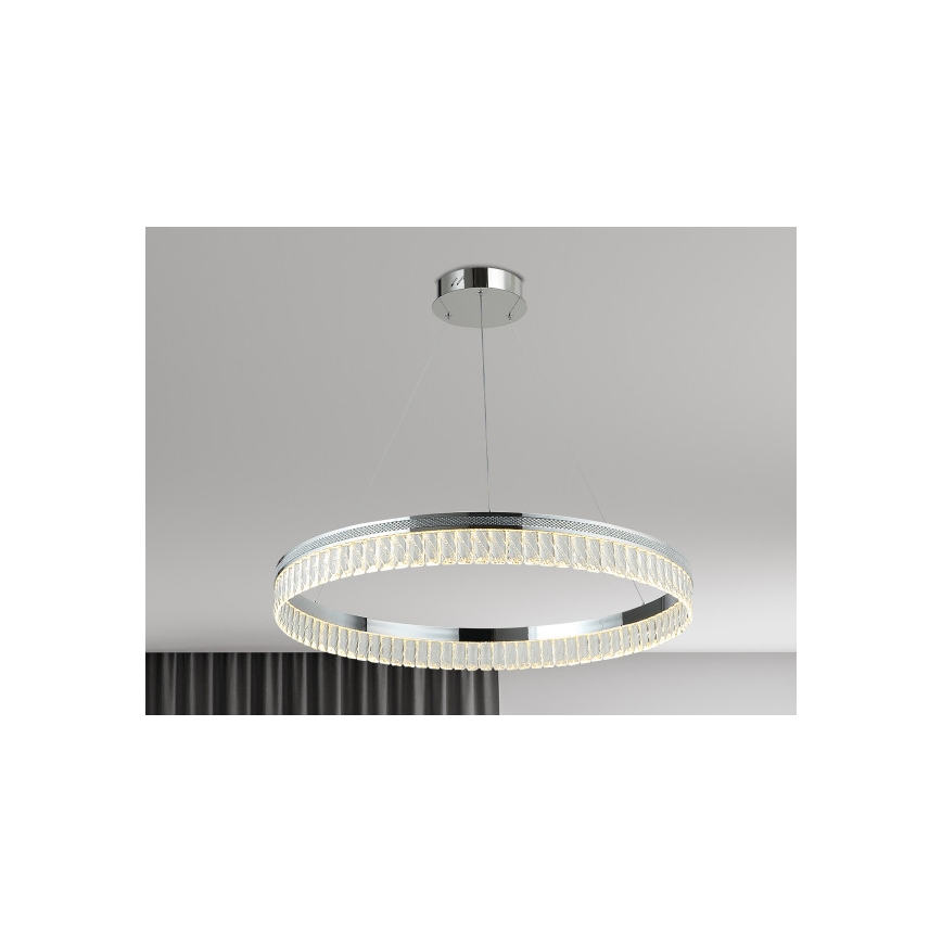 LED Stmívatelný křišťálový lustr na lanku THALIA LED/55W/230V 3000-6000K pr. 80 cm + dálkové ovládání