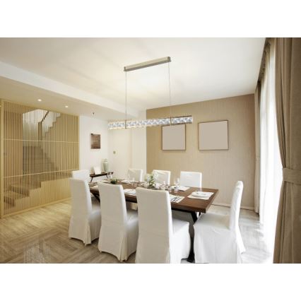 LED Stmívatelný křišťálový lustr na lanku ENRIQUE LED/20W//230V 3000-6000K + dálkové ovládání