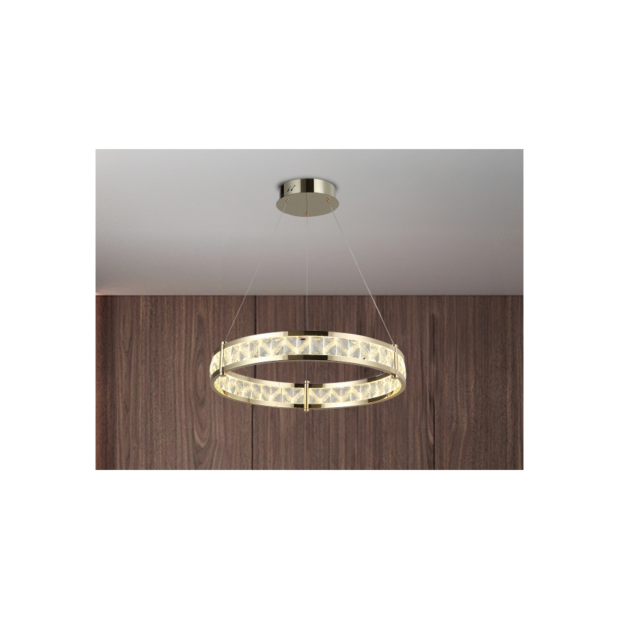 LED Stmívatelný křišťálový lustr na lanku ENRIQUE LED/40W//230V 3000-6000K pr. 60 cm + dálkové ovládání