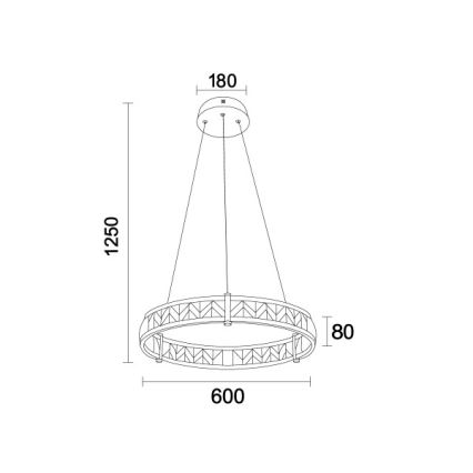 LED Stmívatelný křišťálový lustr na lanku ENRIQUE LED/40W//230V 3000-6000K pr. 60 cm + dálkové ovládání