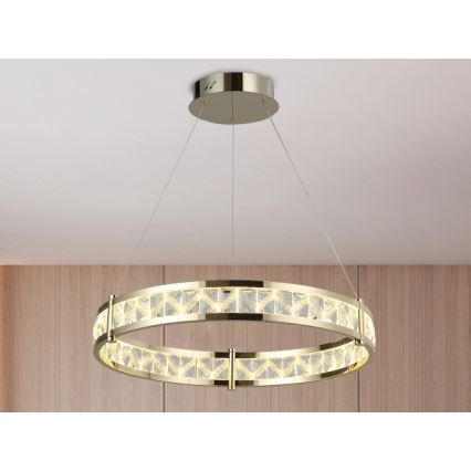 LED Stmívatelný křišťálový lustr na lanku ENRIQUE LED/55W//230V 3000-6000K pr. 80 cm + dálkové ovládání