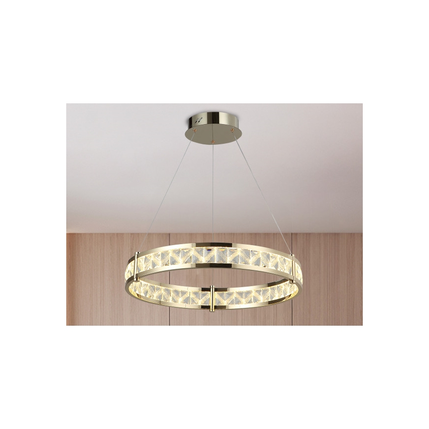 LED Stmívatelný křišťálový lustr na lanku ENRIQUE LED/55W//230V 3000-6000K pr. 80 cm + dálkové ovládání