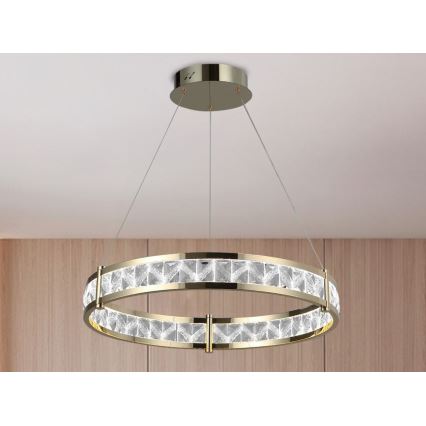 LED Stmívatelný křišťálový lustr na lanku ENRIQUE LED/55W//230V 3000-6000K pr. 80 cm + dálkové ovládání