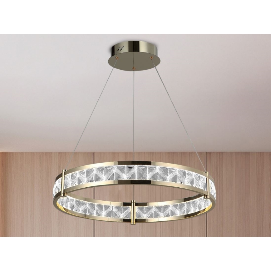 LED Stmívatelný křišťálový lustr na lanku ENRIQUE LED/55W//230V 3000-6000K pr. 80 cm + dálkové ovládání