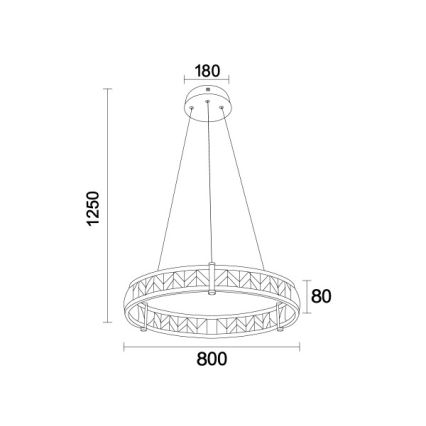 LED Stmívatelný křišťálový lustr na lanku ENRIQUE LED/55W//230V 3000-6000K pr. 80 cm + dálkové ovládání