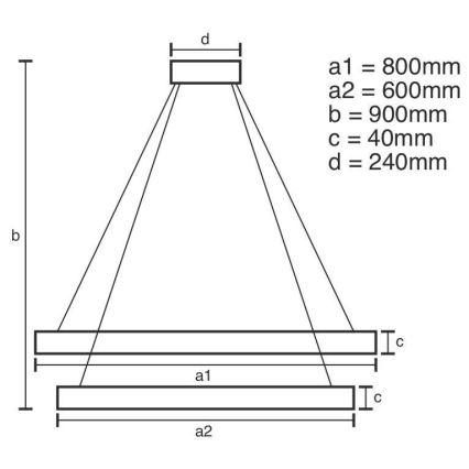 LED Stmívatelný lustr na lanku LED/100W/230V 3000-6500K pr. 80 cm + dálkové ovládání