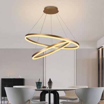 LED Stmívatelný lustr na lanku LED/100W/230V 3000-6500K pr. 80 cm + dálkové ovládání