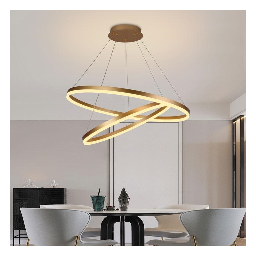 LED Stmívatelný lustr na lanku LED/100W/230V 3000-6500K pr. 80 cm + dálkové ovládání