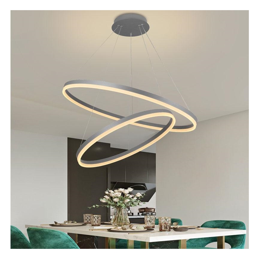 LED Stmívatelný lustr na lanku LED/100W/230V 3000-6500K pr. 80 cm + dálkové ovládání