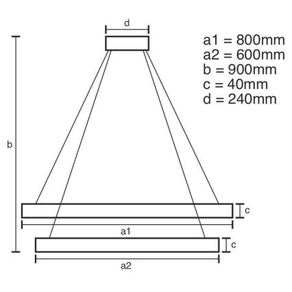 LED Stmívatelný lustr na lanku LED/100W/230V 3000-6500K pr. 80 cm + dálkové ovládání