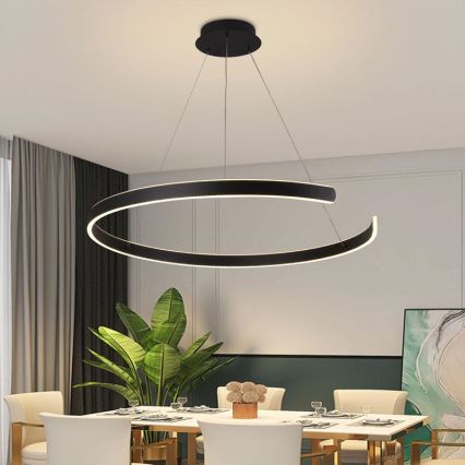 LED Stmívatelný lustr na lanku LED/100W/230V 3000-6500K pr. 80 cm + dálkové ovládání
