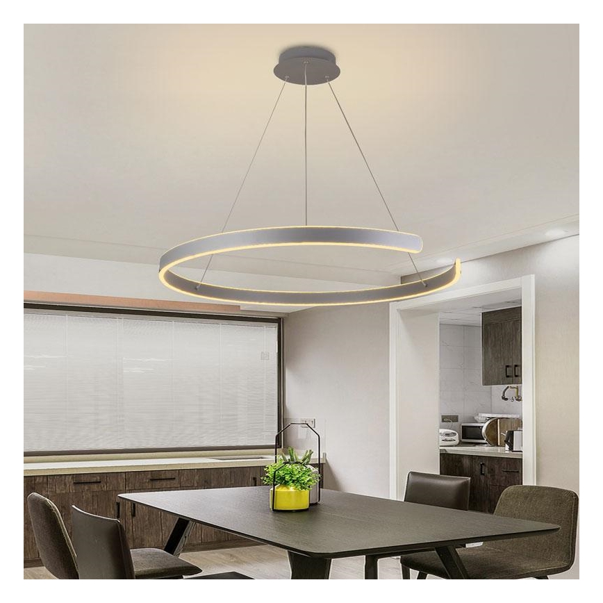 LED Stmívatelný lustr na lanku LED/100W/230V 3000-6500K pr. 80 cm + dálkové ovládání