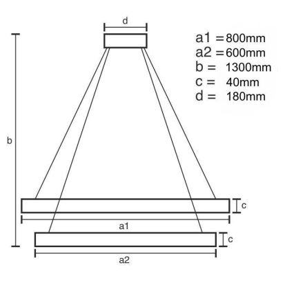 LED Stmívatelný lustr na lanku LED/100W/230V 3000-6500K + dálkové ovládání