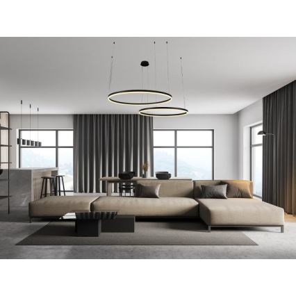 LED Stmívatelný lustr na lanku LED/100W/230V 3000-6500K + dálkové ovládání
