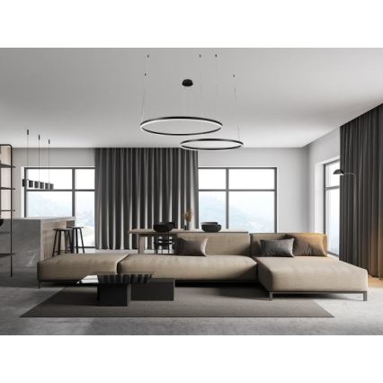 LED Stmívatelný lustr na lanku LED/100W/230V 3000-6500K + dálkové ovládání