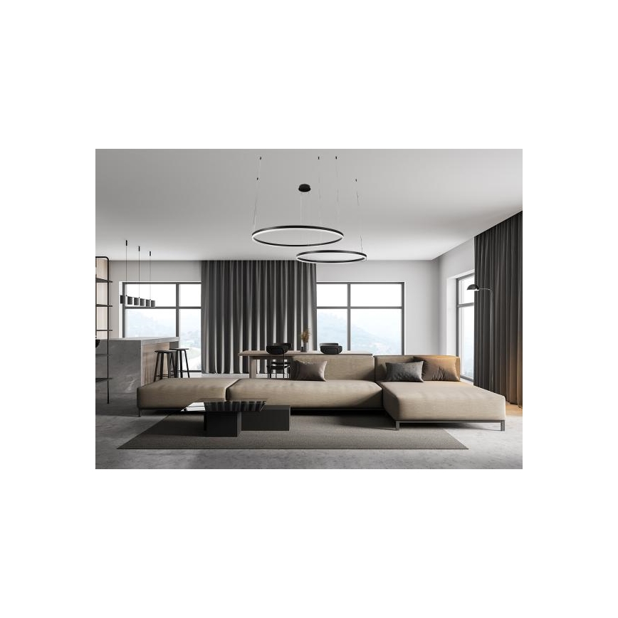 LED Stmívatelný lustr na lanku LED/100W/230V 3000-6500K + dálkové ovládání