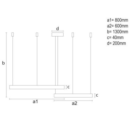 LED Stmívatelný lustr na lanku LED/100W/230V 3000-6500K + dálkové ovládání