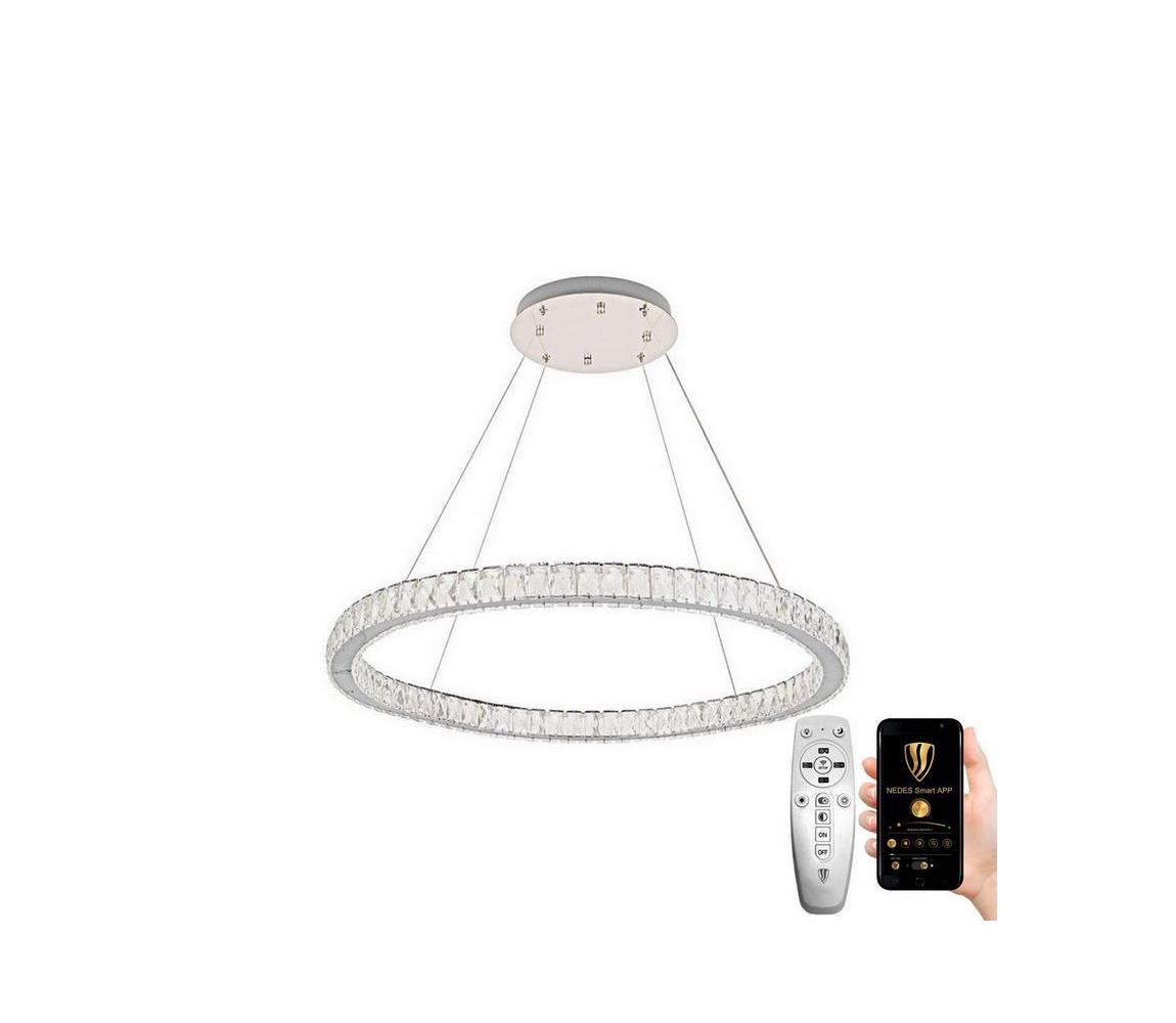 NEDES LED Stmívatelný lustr na lanku LED/100W/230V 3000-6500K stříbrná + DO ND3552