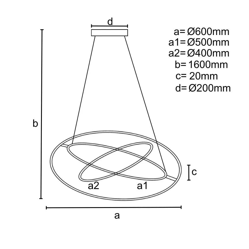 LED Stmívatelný lustr na lanku LED/105W/230V 3000-6500K pr. 60 cm + dálkové ovládání