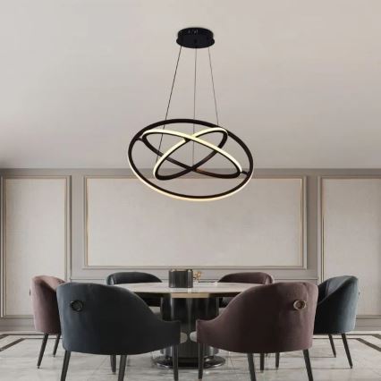 LED Stmívatelný lustr na lanku LED/105W/230V 3000-6500K pr. 60 cm + dálkové ovládání