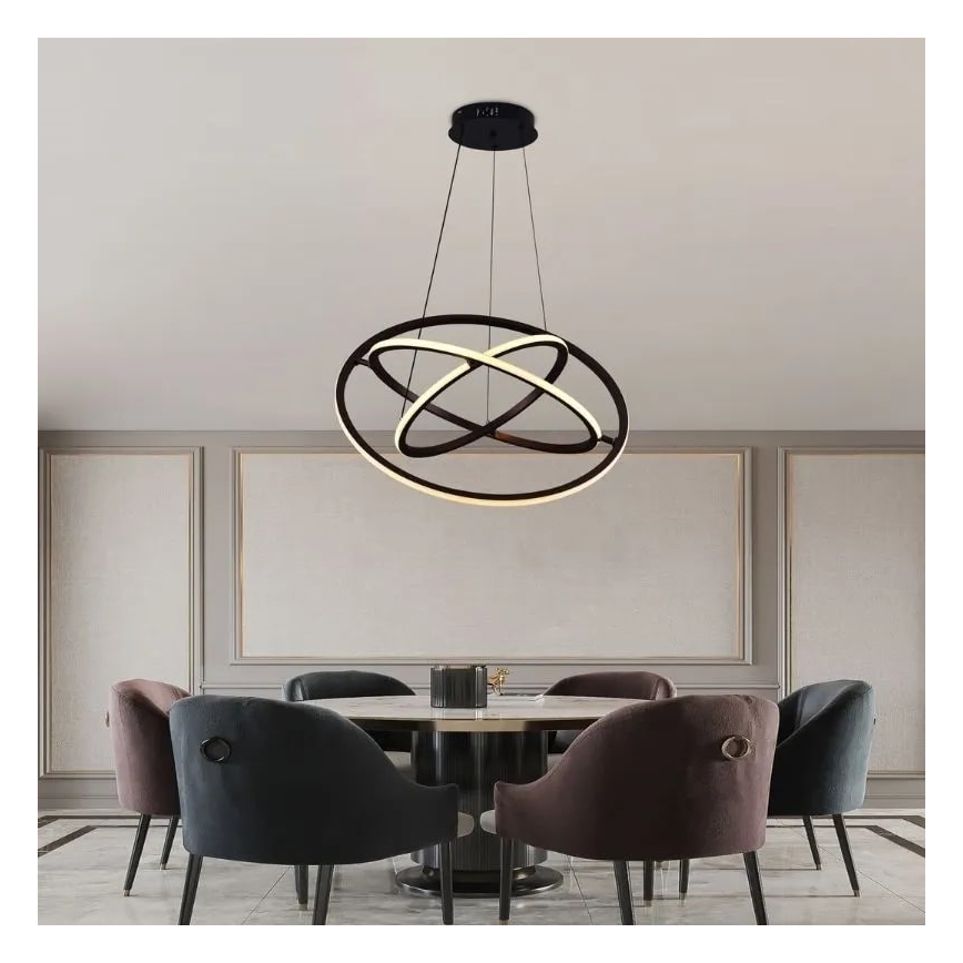 LED Stmívatelný lustr na lanku LED/105W/230V 3000-6500K pr. 60 cm + dálkové ovládání